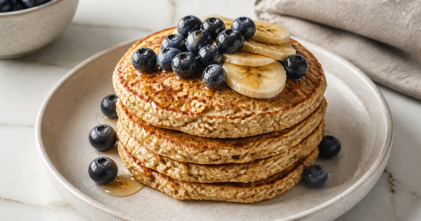 Havrepannkakor – fluffiga pannkakor med havre och banan
